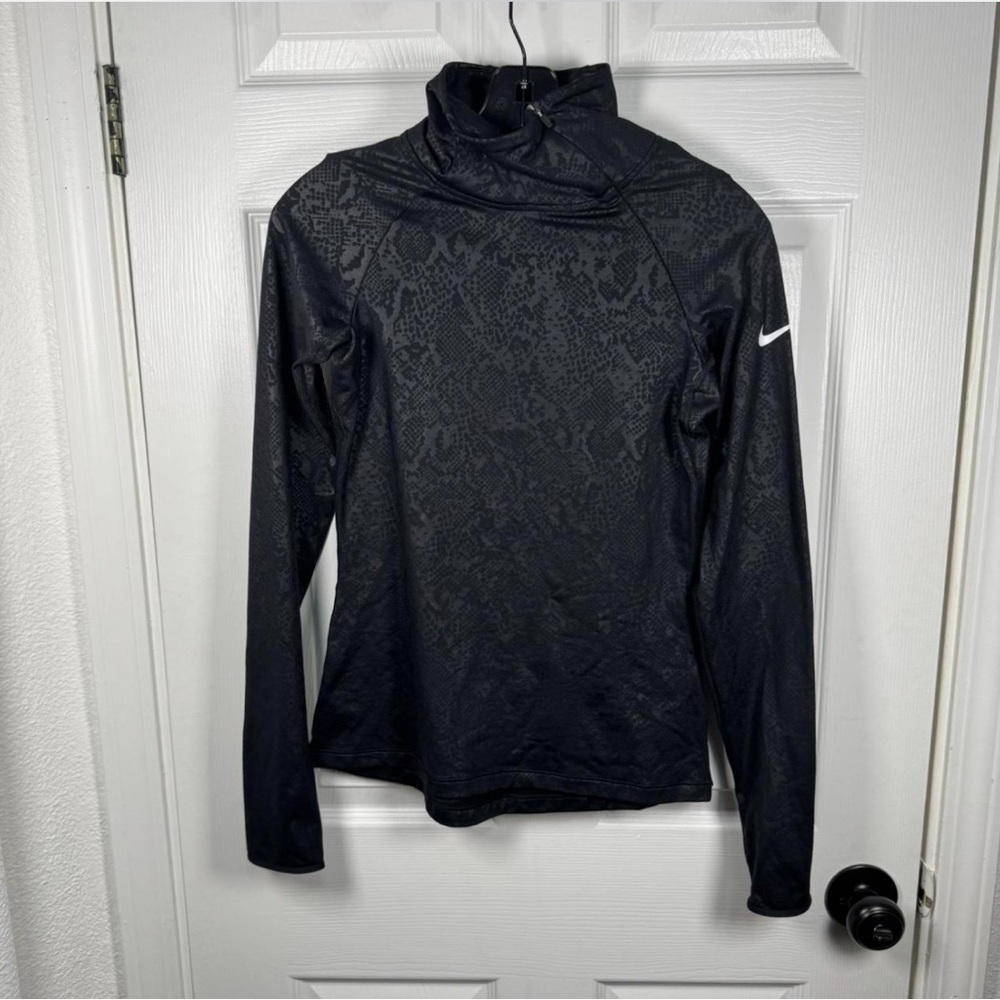 Nike Black Snakeskin Patterned Long Sleeve DriFit Top